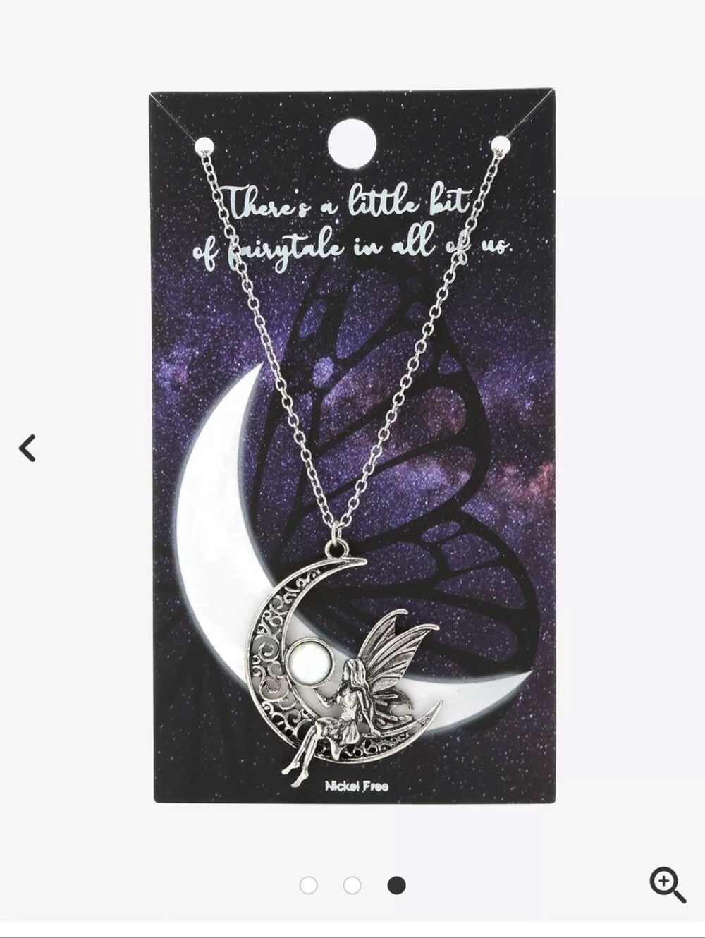 Hot Topic Fairy Opal Moon Necklace